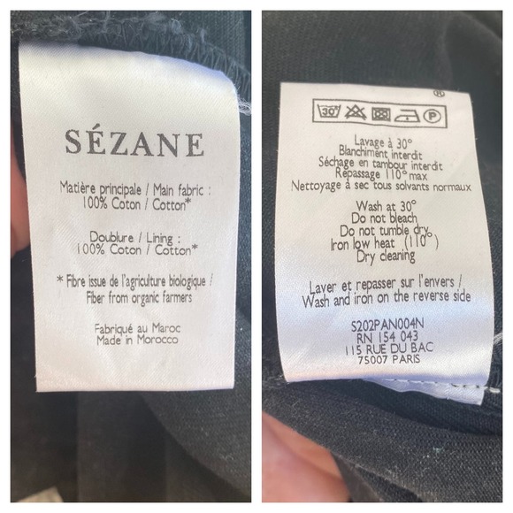 Sezane Austin Trouser Jeans Women 34 US 2 Washed Black Paper Bag Waist 90s Style - Picture 5 of 9